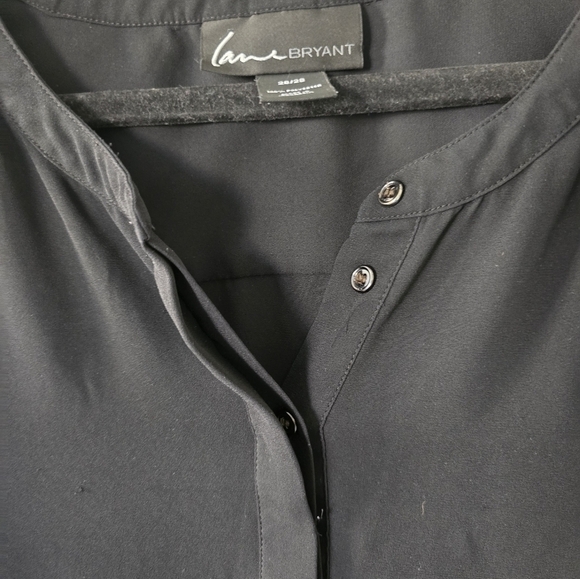 LANE BRYANT Pop Over Tunic Women Sz 26/28 Black Layered Back Flowy Witchy - Picture 5 of 10